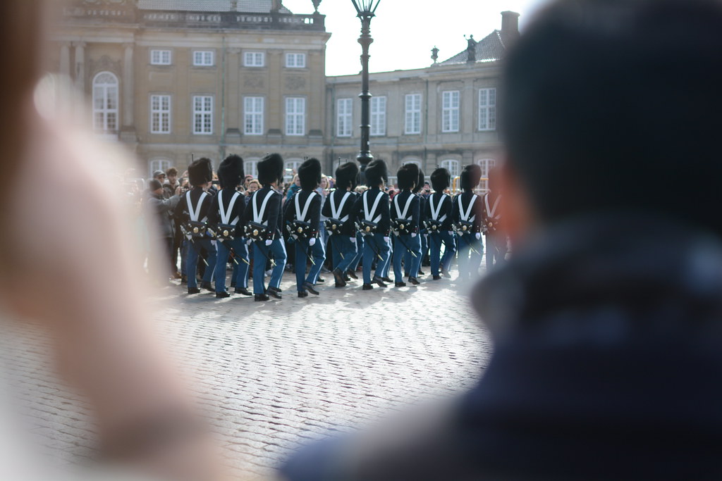 The changing of the guards at Amalienborg