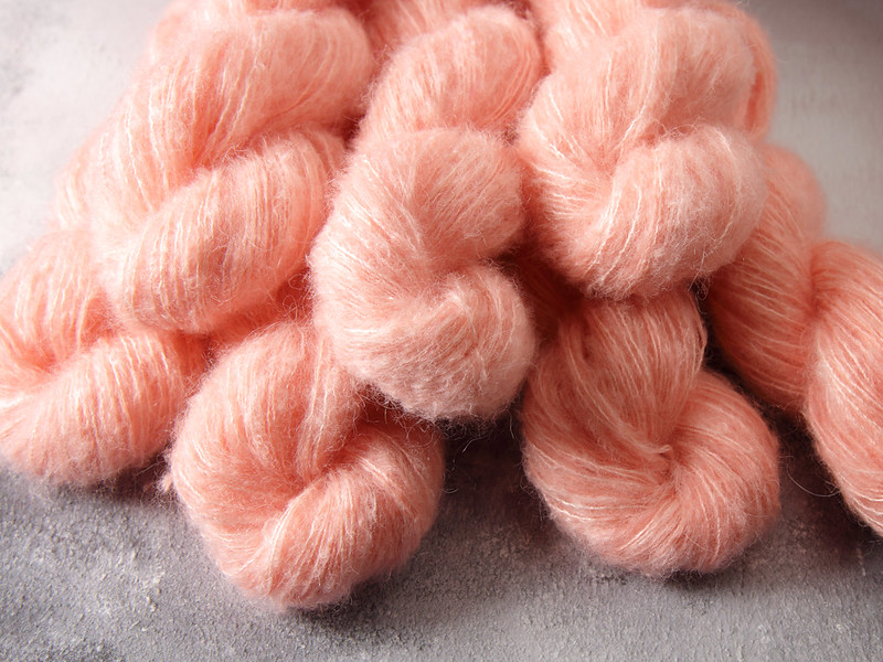 Fuzzy Lace – Brushed Baby Suri Alpaca & Silk hand dyed yarn 50g – ‘Baby Cakes’