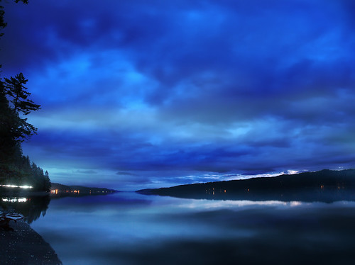 washingtonstate pacificnorthwest hoodcanal clouds water bluehour calmwater
