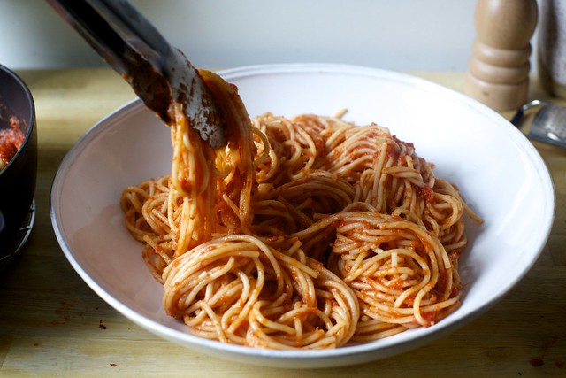 first the spaghetti