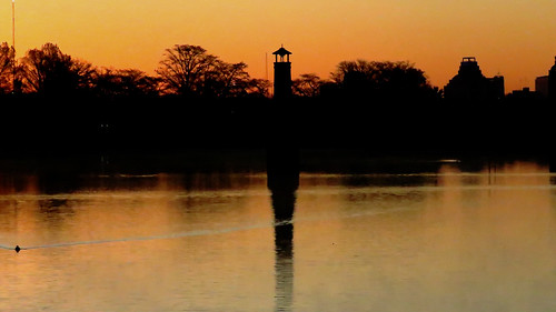 sanantoniotx woodlawnlake sunrise outdoorphotography silhouette reflection orangesky
