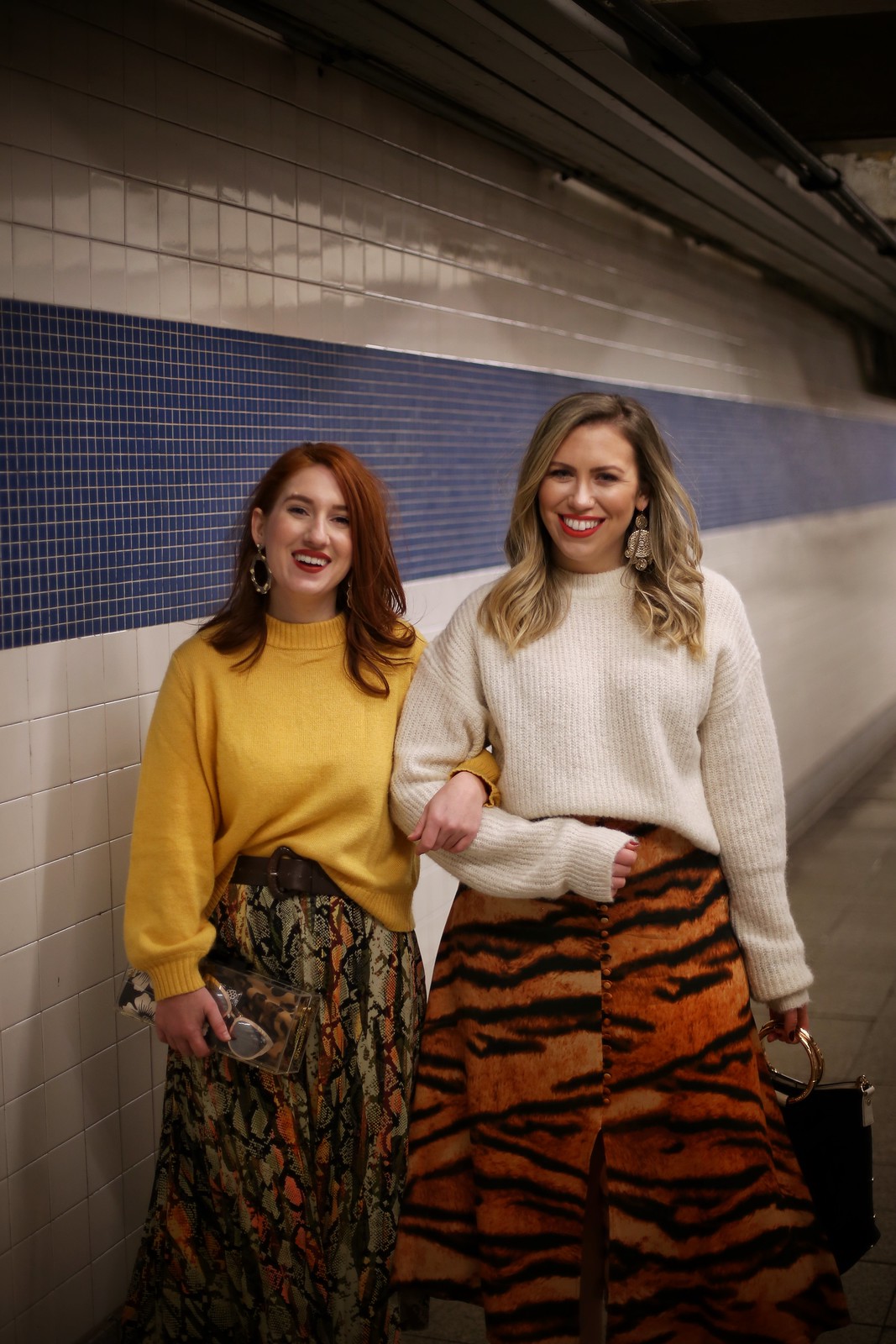 Animal Print Skirts Snake Print Skirt Tiger Print Skirt Fashion Bloggers Winter Outfits Canal Street Subway Fashion Photo Shoot