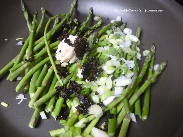 Asparagus with Roasted Garlic at FromMyCarolinaHome.com