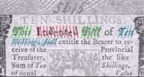 Banknote Typography study Colonial note typeface indented2