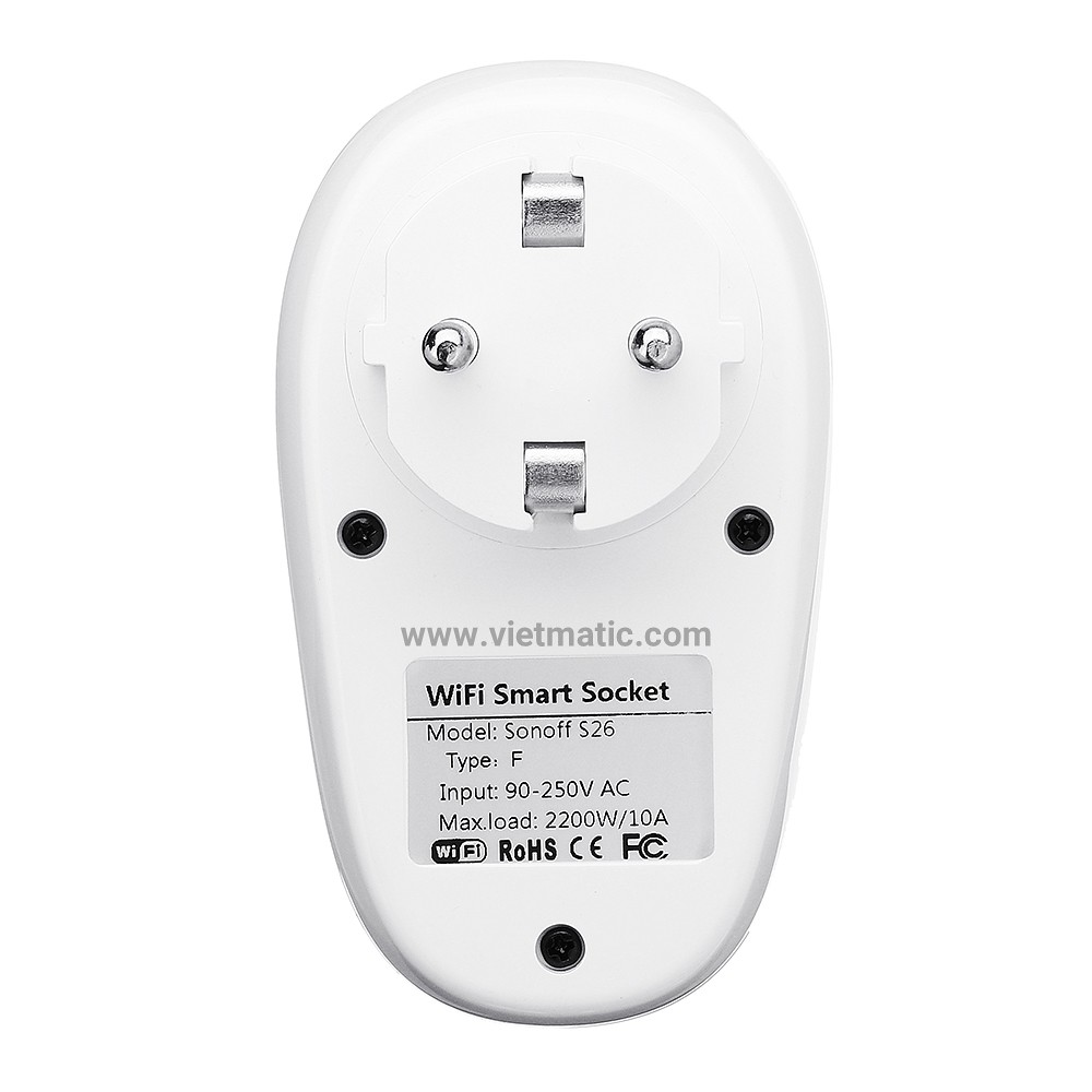 5 SONOFF® S26 - Ổ cắm điện thông minh kết nối mạng WIFI
