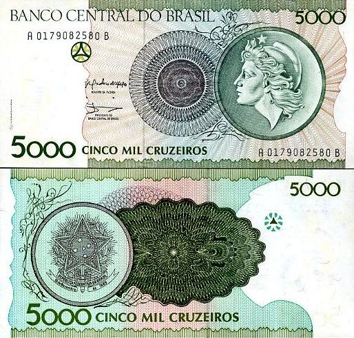 5000 cruzeiros Brazília 1990, P227
