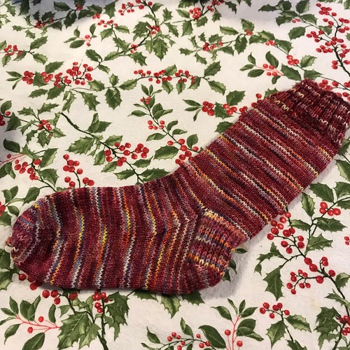Aileen’s sock knit with Zen Yarn Garden’s Serenity 20 in their Art Walk Laughter