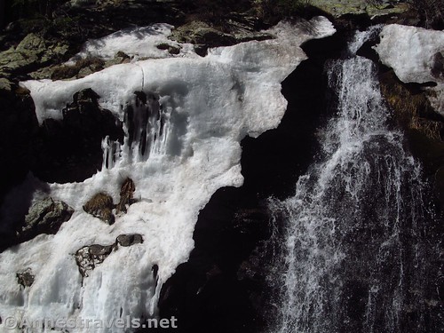 The top of Williams Falls (and icicles!), Carson National Forest, New Mexico