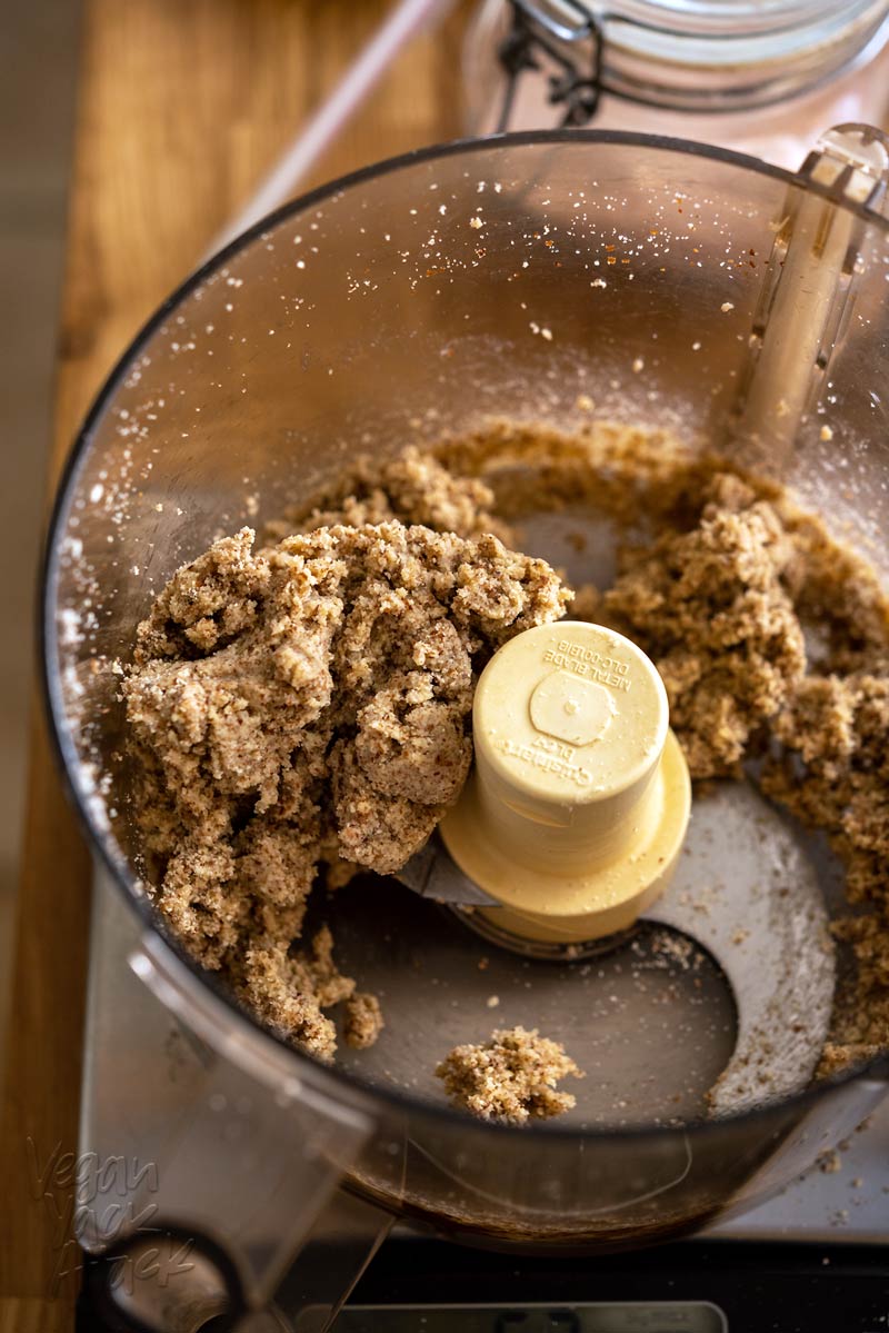 Making gluten-free almond crust for Pistachio Cheesecake