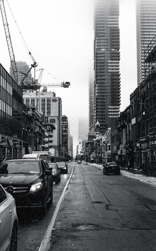 Yonge St. Looking South to Foggy Downtown