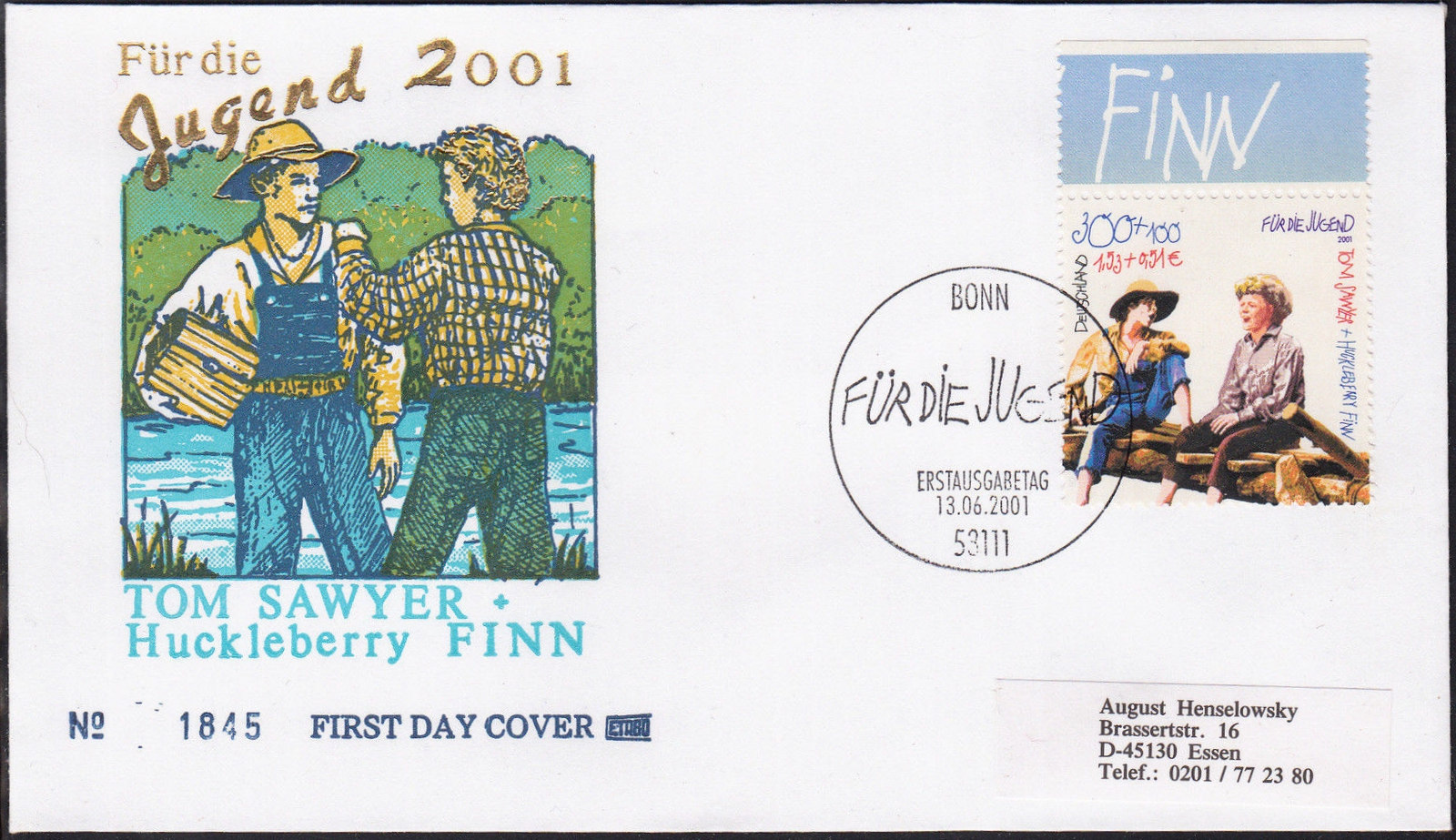 Germany - Scott #B889 (2001) first day cover