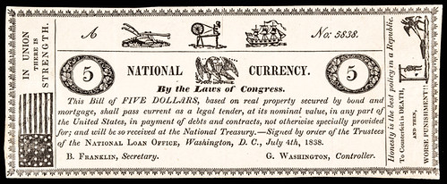 1838 Proposed National Currency Note