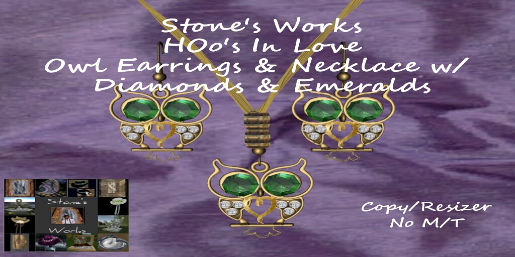 Owl Set Earrings & Necklace Emeralds - TeleportHub.com Live!
