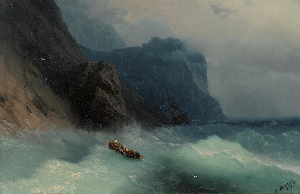 Иван Айвазовский «Кораблекрушение на скалистом берегу», 1872 г.