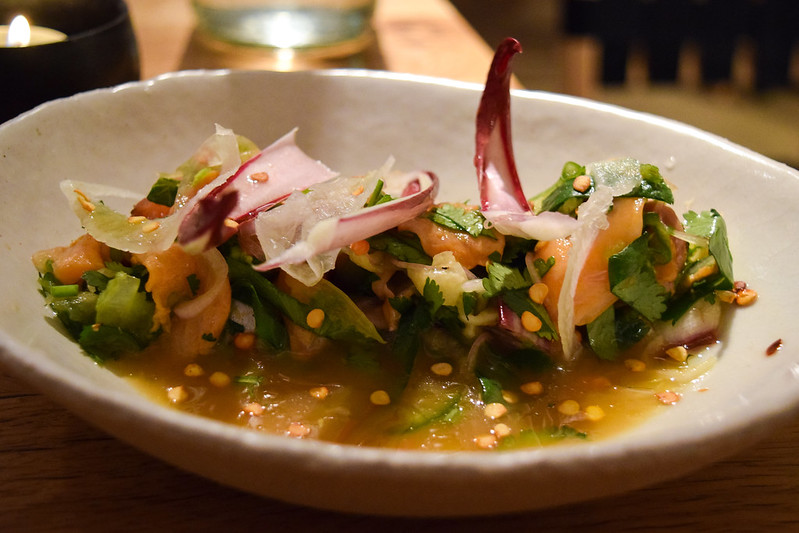 Trout Ceviche with Fennel and Grapefruit at Rovi, Fitzrovia