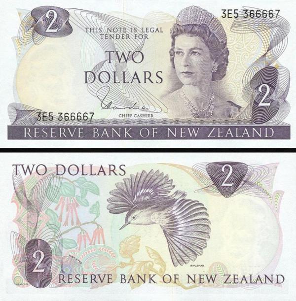 2 novozélandské doláre Nový Zéland 1977, P164d
