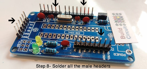 Step 8- Solder all the male headers