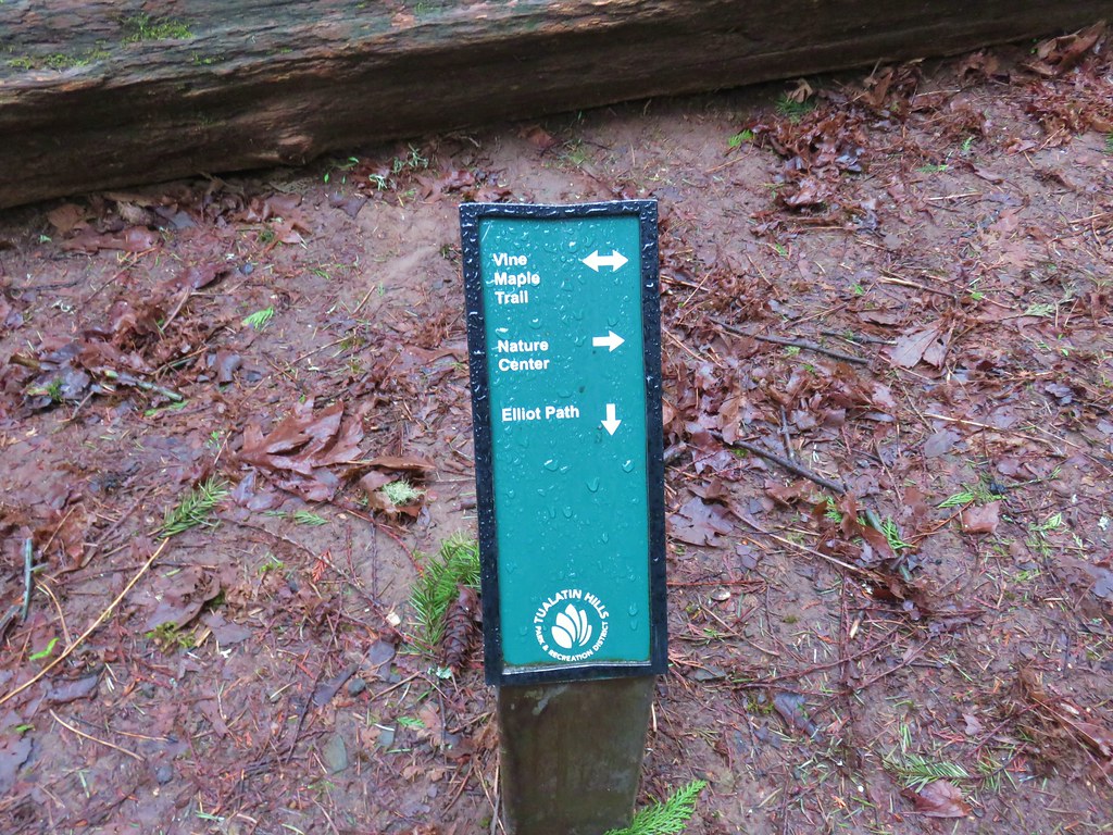Trail sign in the Tualatin Hills Nature Park