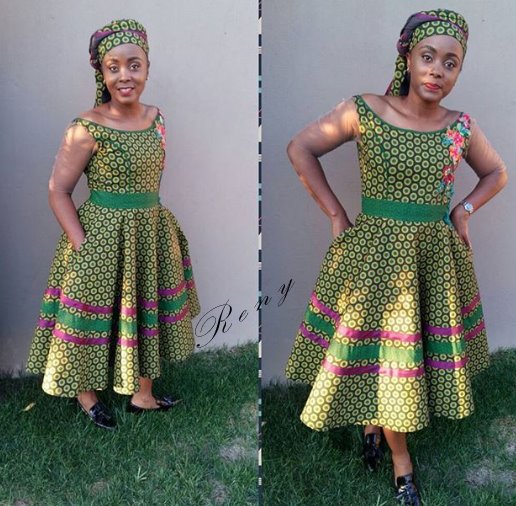 Stunning Shweshwe Dresses for African Girls - Reny styles