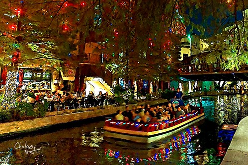 San Antonio Riverwalk holiday lights