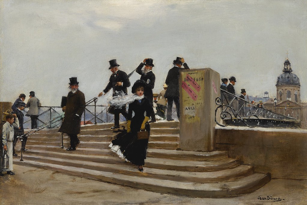 Jean Beraud «Le Pont des Arts par grand vent», 1880 г.