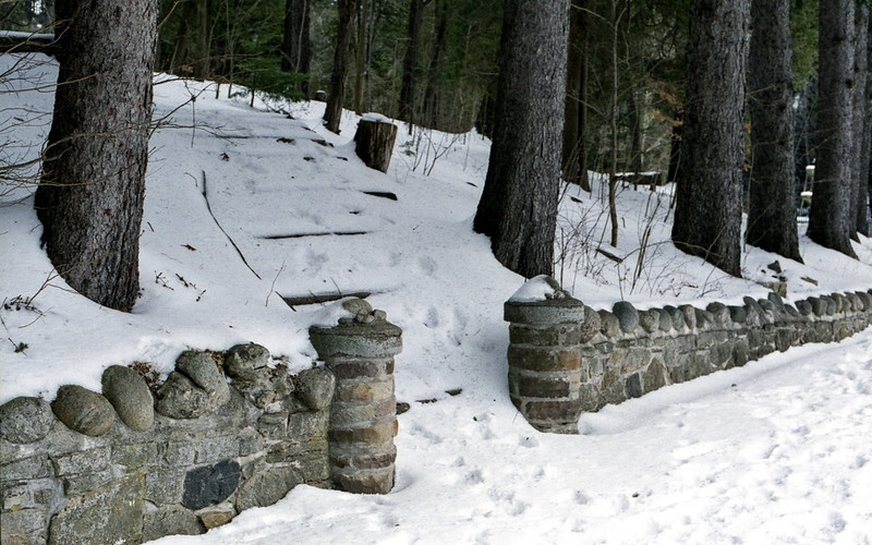 Snow Covered Stone Stairs