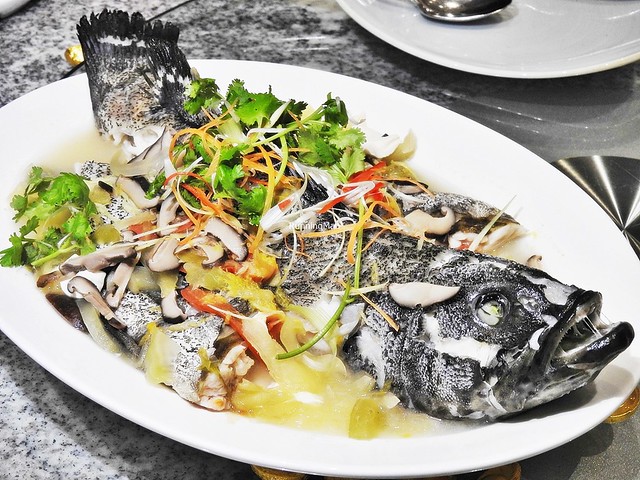 Steamed Sea Bass Fish In Sour Plum Sauce