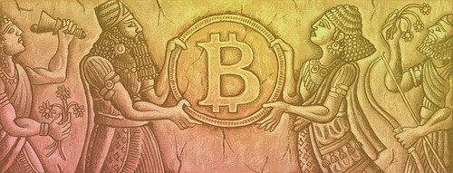 Cryptocurrency as ancient idea graphic