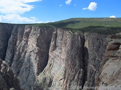 Cliffs from the first viewpoint on the Chasm View Trail, Black Canyon of the Gunnison National Park, Colorado