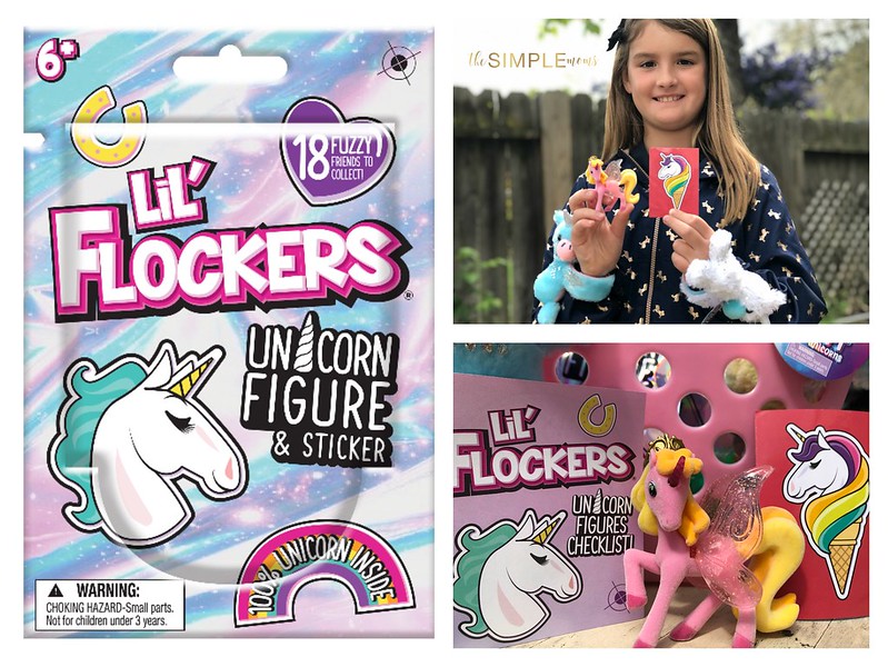 Lil' Flockers Unicorn Figure and Sticker 4 Blind Bags 