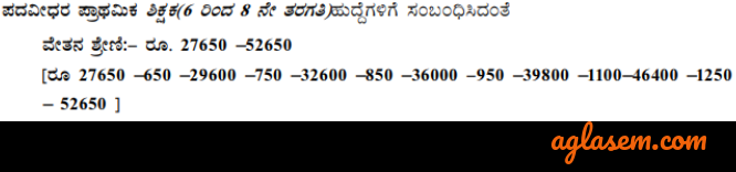 Pay Scale of KARTET Recruitment 2019