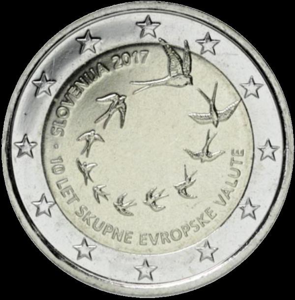 2 EURO Slovinsko 2017 - 10. rokov eura v Slovinsku