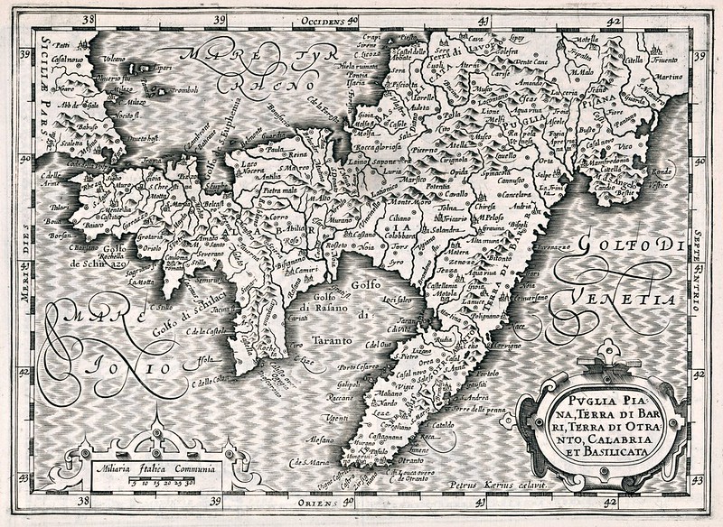 Johannes Cloppenburg - Pvglia Piana, Terra Di Barri, Terra Di Otrentato, Calabria Et Basilicata (1636)