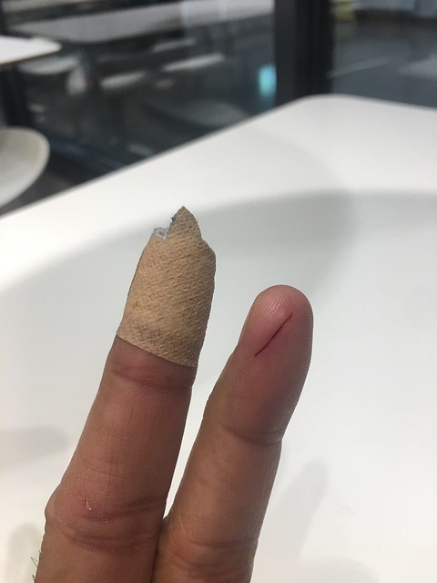 Band-aid, middle finger